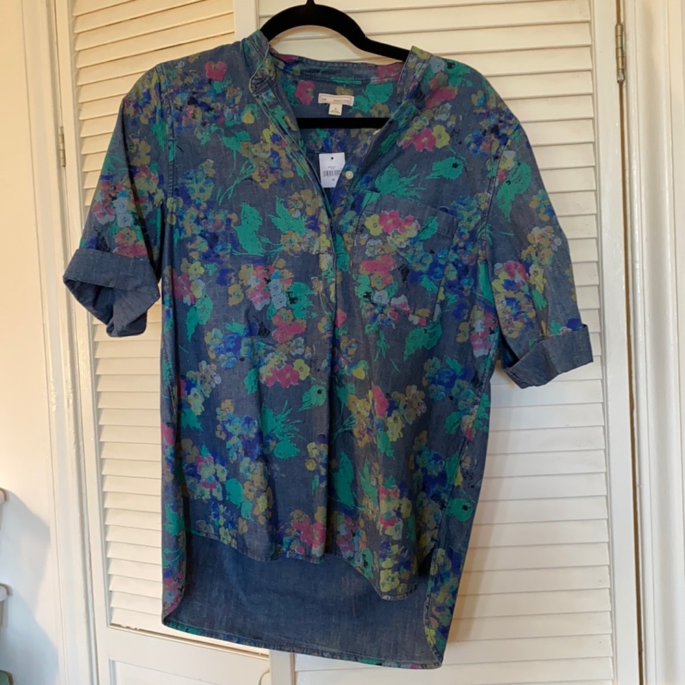 Gap Floral Jean shirt NEW with tags